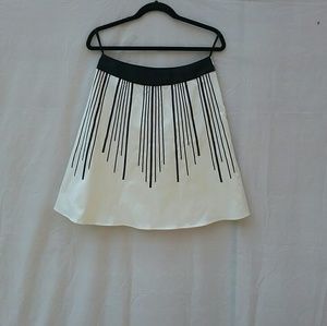 Silky black and off white skirt